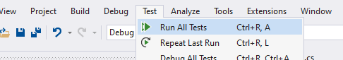 Test -> Run All Tests